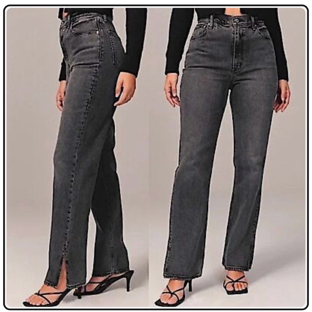 Abercrombie & Fitch Curve Love Ultra High Rise 90s Straight Jean